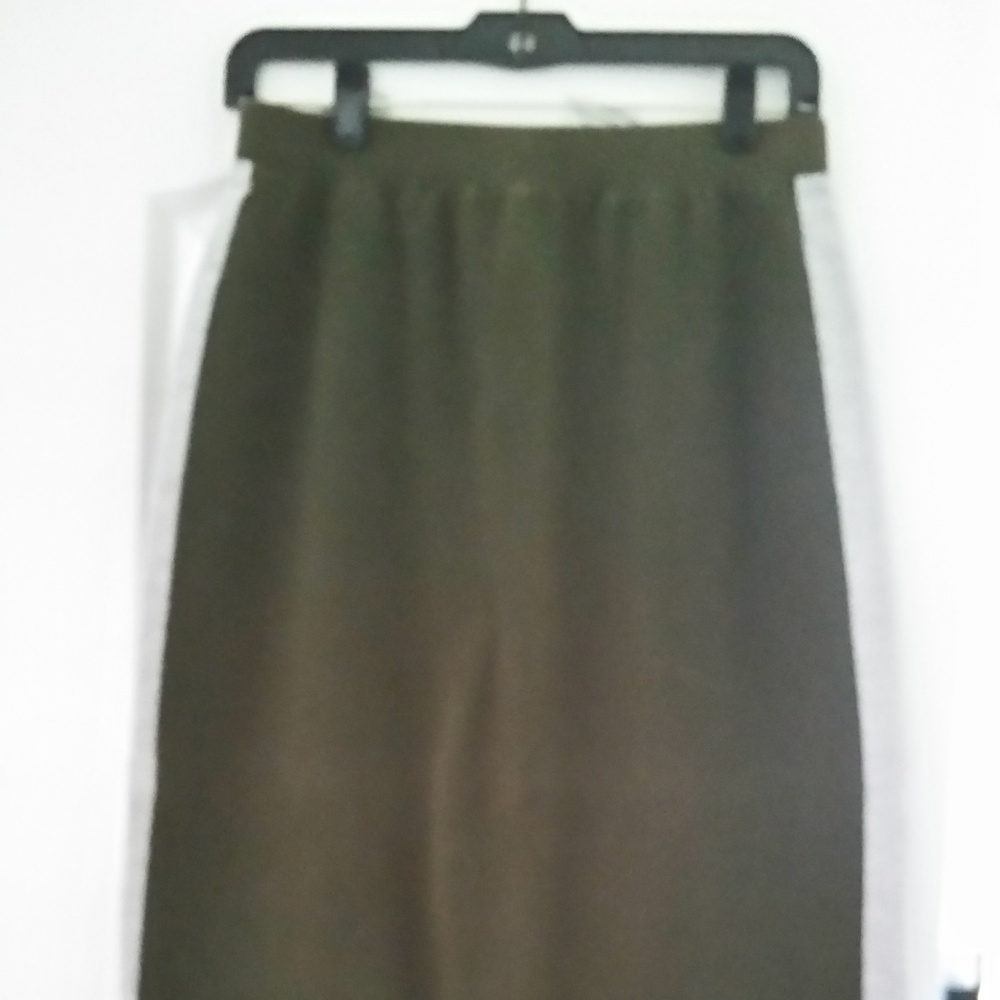 Olive Green Maxi Skirt -- XS